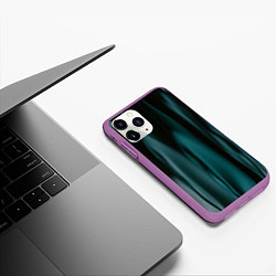 Чехол iPhone 11 Pro матовый Абстрактные волны в темноте, цвет: 3D-фиолетовый — фото 2