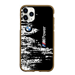 Чехол iPhone 11 Pro матовый BMW M Power - pattern, цвет: 3D-коричневый