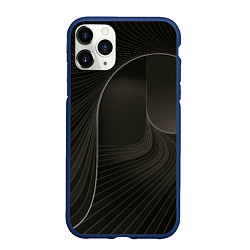 Чехол iPhone 11 Pro матовый Чёрная спираль, цвет: 3D-тёмно-синий