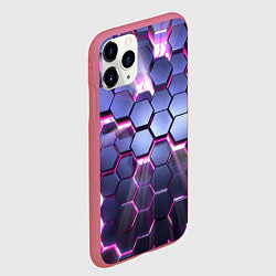 Чехол iPhone 11 Pro матовый Геометрия, цвет: 3D-малиновый — фото 2