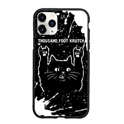 Чехол iPhone 11 Pro матовый Группа Thousand Foot Krutch и рок кот