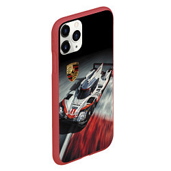 Чехол iPhone 11 Pro матовый Porsche - racing team - motorsport, цвет: 3D-красный — фото 2