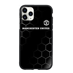 Чехол iPhone 11 Pro матовый Manchester United sport на темном фоне: символ све, цвет: 3D-черный