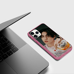 Чехол iPhone 11 Pro матовый Maxident Han, цвет: 3D-малиновый — фото 2