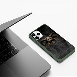 Чехол iPhone 11 Pro матовый The bones, цвет: 3D-темно-зеленый — фото 2