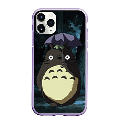 Чехол iPhone 11 Pro матовый Totoro in rain forest, цвет: 3D-светло-сиреневый