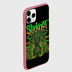 Чехол iPhone 11 Pro матовый Slipknot green satan, цвет: 3D-малиновый — фото 2