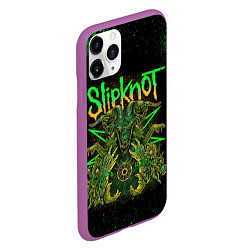 Чехол iPhone 11 Pro матовый Slipknot green satan, цвет: 3D-фиолетовый — фото 2