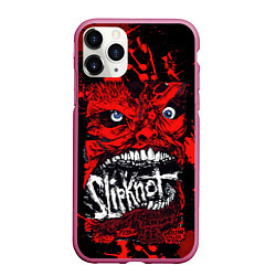 Чехол iPhone 11 Pro матовый Slipknot red blood, цвет: 3D-малиновый