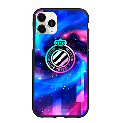 Чехол iPhone 11 Pro матовый Club Brugge неоновый космос