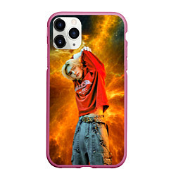 Чехол iPhone 11 Pro матовый Hyunjin Stray Kids space, цвет: 3D-малиновый