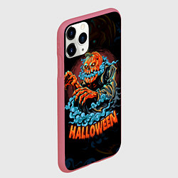 Чехол iPhone 11 Pro матовый Жуткий Хэллоуин Halloween, цвет: 3D-малиновый — фото 2