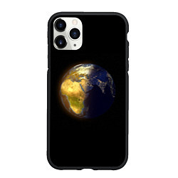 Чехол iPhone 11 Pro матовый Планета Земля, день и ночь, цвет: 3D-черный