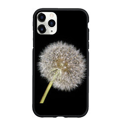 Чехол iPhone 11 Pro матовый Одуванчик на черном фоне, цвет: 3D-черный