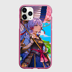 Чехол iPhone 11 Pro матовый Аяка с зонтиком