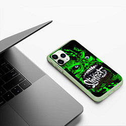 Чехол iPhone 11 Pro матовый Slipknot - green monster по, цвет: 3D-салатовый — фото 2