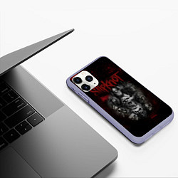 Чехол iPhone 11 Pro матовый Slipknot dark red, цвет: 3D-светло-сиреневый — фото 2