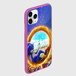 Чехол iPhone 11 Pro матовый Соник в кино, цвет: 3D-фиолетовый — фото 2