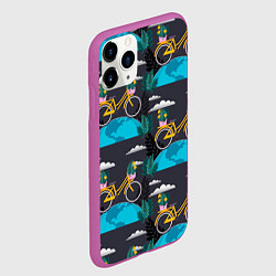 Чехол iPhone 11 Pro матовый Велопрогулка, цвет: 3D-фиолетовый — фото 2