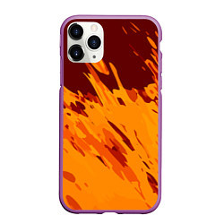 Чехол iPhone 11 Pro матовый Лава - брызги, цвет: 3D-фиолетовый