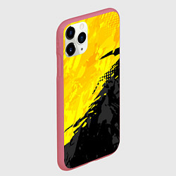Чехол iPhone 11 Pro матовый Black and yellow, цвет: 3D-малиновый — фото 2