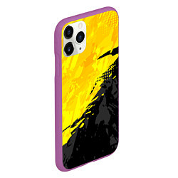 Чехол iPhone 11 Pro матовый Black and yellow, цвет: 3D-фиолетовый — фото 2