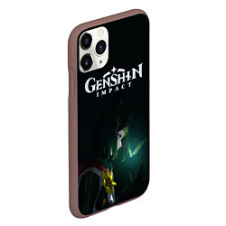 Чехол iPhone 11 Pro матовый Геншин - Тигнари, цвет: 3D-коричневый — фото 2