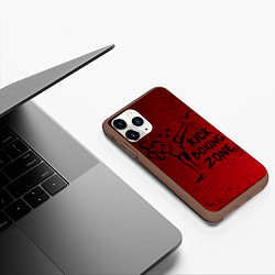 Чехол iPhone 11 Pro матовый Зона Кикбоксинга, цвет: 3D-коричневый — фото 2