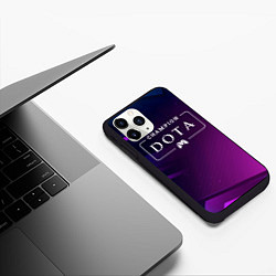 Чехол iPhone 11 Pro матовый Dota gaming champion: рамка с лого и джойстиком на, цвет: 3D-черный — фото 2