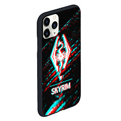 Чехол iPhone 11 Pro матовый Skyrim в стиле glitch и баги графики на темном фон, цвет: 3D-черный — фото 2