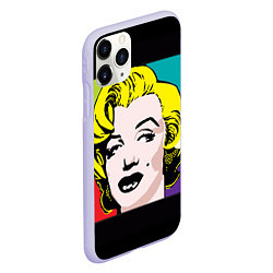 Чехол iPhone 11 Pro матовый Ретро портрет Мэрилин Монро, цвет: 3D-светло-сиреневый — фото 2