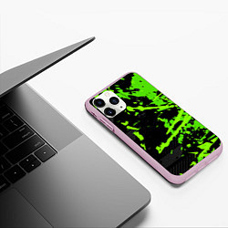 Чехол iPhone 11 Pro матовый Black & Green, цвет: 3D-розовый — фото 2
