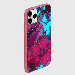Чехол iPhone 11 Pro матовый Смешанные краски, цвет: 3D-малиновый — фото 2