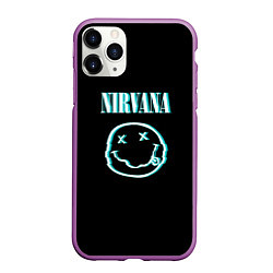 Чехол iPhone 11 Pro матовый Nirvana неон, цвет: 3D-фиолетовый
