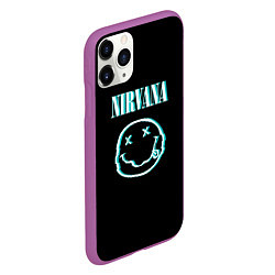 Чехол iPhone 11 Pro матовый Nirvana неон, цвет: 3D-фиолетовый — фото 2