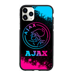 Чехол iPhone 11 Pro матовый Ajax - neon gradient, цвет: 3D-черный