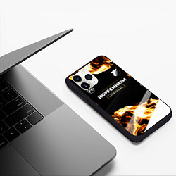 Чехол iPhone 11 Pro матовый Hoffenheim legendary sport fire, цвет: 3D-черный — фото 2