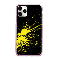 Чехол iPhone 11 Pro матовый Желтые брызги, цвет: 3D-розовый