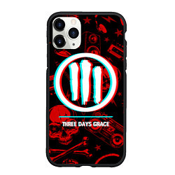 Чехол iPhone 11 Pro матовый Three Days Grace rock glitch