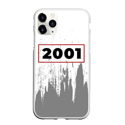 Чехол iPhone 11 Pro матовый 2001 - в красной рамке на светлом, цвет: 3D-белый