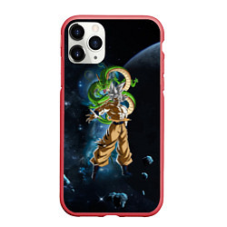Чехол iPhone 11 Pro матовый Dragon Ball - Space - Son Goku, цвет: 3D-красный