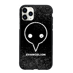 Чехол iPhone 11 Pro матовый Evangelion с потертостями на темном фоне