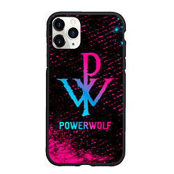 Чехол iPhone 11 Pro матовый Powerwolf - neon gradient