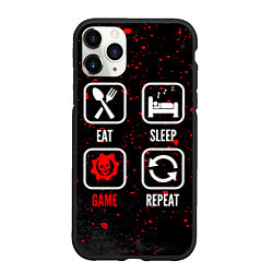 Чехол iPhone 11 Pro матовый Eat, sleep, Gears of War, repeat, цвет: 3D-черный