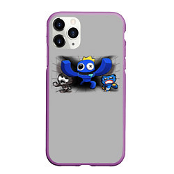 Чехол iPhone 11 Pro матовый Синий и Хагги Вагги, цвет: 3D-фиолетовый