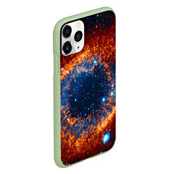 Чехол iPhone 11 Pro матовый Космическое галактическое око, цвет: 3D-салатовый — фото 2