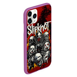 Чехол iPhone 11 Pro матовый Slipknot rock, цвет: 3D-фиолетовый — фото 2