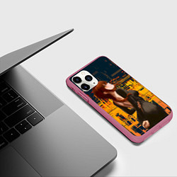 Чехол iPhone 11 Pro матовый Макима - chainsaw man, цвет: 3D-малиновый — фото 2