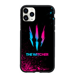 Чехол iPhone 11 Pro матовый The Witcher - neon gradient, цвет: 3D-черный