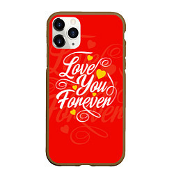 Чехол iPhone 11 Pro матовый Love you forever - hearts, patterns